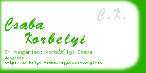 csaba korbelyi business card